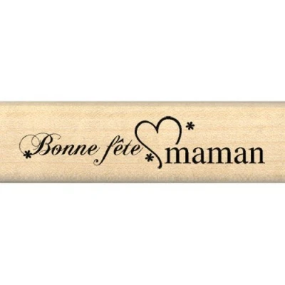 Obrázek Florilèges Design Stempel Scrapbooking Bonne fête beige 2 x 7 2,5 cm Mama