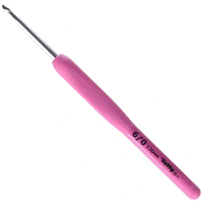 Obrázek Tulip Etimo Rose Crochet Hook Size 6/3.5mm háčkovací jehlice, Silikon, růžová, c1