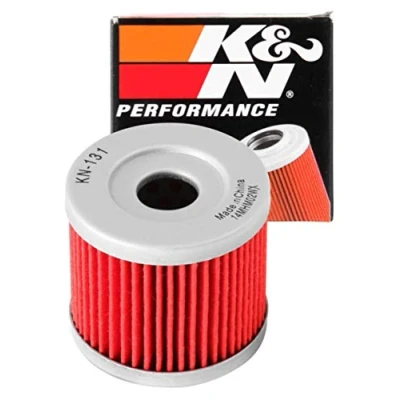 Obrázek K&amp;N Powersports olejový filtr kartuše 44 x 40 mm kompatibilní se Suzuki, Hyosung (KN 131) červený