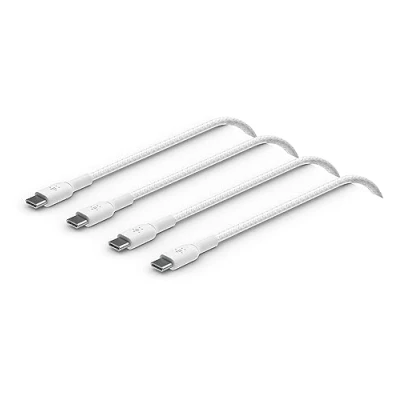 Obrázek Belkin BoostCharge, pletený nabíjecí kabel USB C/USB C, rychlonabíjecí C pro iPhone 16, 15, Samsung Galaxy S24, S24 Ultra, Note, Google Pixel, iPad, Nintendo Switch, 2 m, balení po