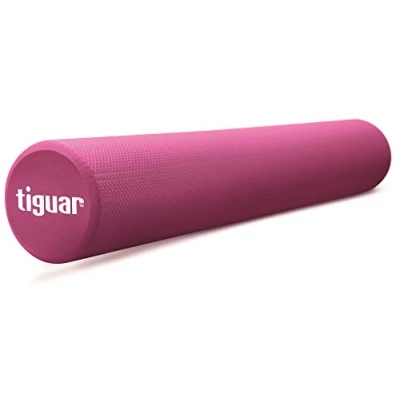 Obrázek Tiguar pilates Role Šeříková Olivový fitness Yoga masážní váleček fasciální pěnové 90 cm x 15 průměr, Lila