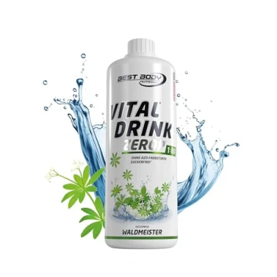 Obrázek Best Body Nutrition Vital Drink ZEROP® Waldmeister, originální nápojový koncentrát sirup bez cukru, 1:80 vydává 80 litrů hotového nápoje, 1000 ml