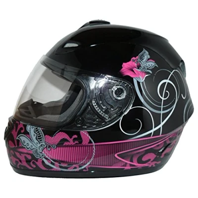 Obrázek protectWEAR FS 801 LI XL motocyklová helma integrální s hledím, černá/fialová,
