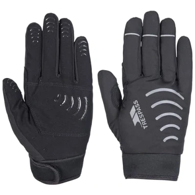 Obrázek Trespass Crossover, Black, M/L, vodotěsné rukavice s nopky pro dámy a pány / unisex, Medium/Large, černé