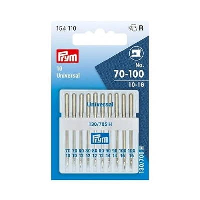 Obrázek Prym 154110 strojních jehel Standard 70 100, 130/ 705 10 kusů na šicí stroj, ocel, stříbrná, 3,0 x 0,3 cm, standard, 130/705, č. 100