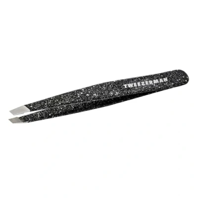 Obrázek TWEEZERMAN Pinzeta (ručně broušené šikmé hroty, vytrhávání obočí, profesionální kvalita, nerezová ocel), Dusted Onyx