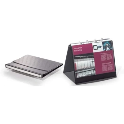Obrázek Durable Stolní flipchart Durastar, s 10 PP pouzdry, A3 na šířku, popisovatelný a rozšířitelný, čedičový, 856939