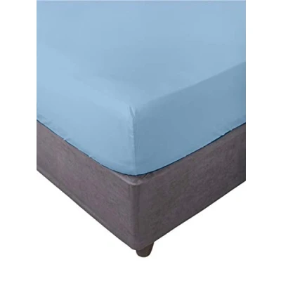 Obrázek Miracle Home. Weiches und bequemes elastisches Spannbetttuch, 50% Baumwolle Polyester, Himmelblau. 135 x 200