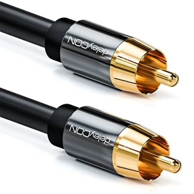 Obrázek deleyCON 2m Subwoofer kabel Cinch RCA Digitální koaxiální Pozlacená zástrčka Audio AV Receiver zesilovač domácí kino