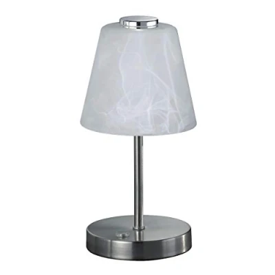 Obrázek Reality Leuchten Emmy R52541907 LED stolní lampa, kov, 2,5 W, matný nikl, sklo alabastrové bílé, 4x dotyková