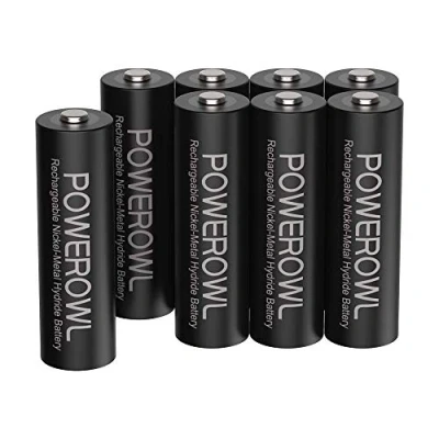 Obrázek POWEROWL AA baterie 1,2 V NiMH 8 kusů vysoká kapacita 2800 mAh 1200 cyklů