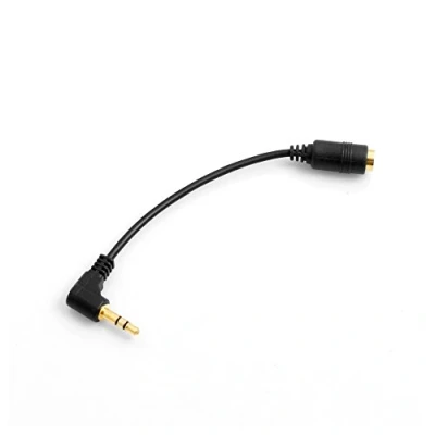 Obrázek System S Kabel adaptéru 3.5 mm jack AUX Stereo úhlový konektor (Male) na zdířka 3PÓLOVÉ (FEMALE)