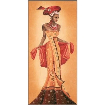 Obrázek PN 003 0008096 Gezaehlten vyšívání křížkovým stehem Kit, African móda I, Ebengewebt