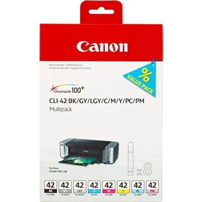 Obrázek Canon CLI 42 8 originální inkoustová patrona multipack BK/GY/LGY/C/M/Y/PC/PM pro tiskárnu Pixma PRO100 PRO100S