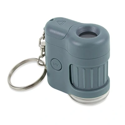 Obrázek Carson MicroMini 20x LED kapesní mikroskop s UV světlem a funkcí svítilny, Surf Blue (MM 280B)