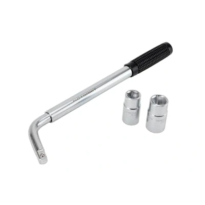 Obrázek Motorkit Teleskop Radmuttern Schlüssel Hergestellt aus hochfestem Kohlenstoffstahl. Mit Adaptern für 17, 19, 21 und 23 mm Muttern.