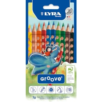 Obrázek LYRA Groove kartonové pouzdro s 10 barevnými tužkami, tříděné, 3811100