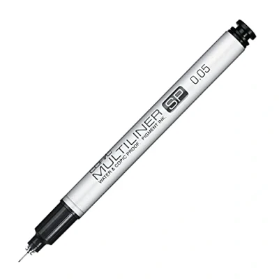 Obrázek Multiliner SP black 0,05 mm, kvalitní Fineliner z hliníku, s černou pigmentovou taškou, pro skicování, kreslení a ilustrace
