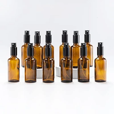 Obrázek Yizhao Braun Sprühflasche 50ml, Klein Glas mit Zerstäuber, für Ätherisches Öle, Kosmetik, Parfüm, Reinigung, Reiseflasche, Apotheker, Set 12Pcs