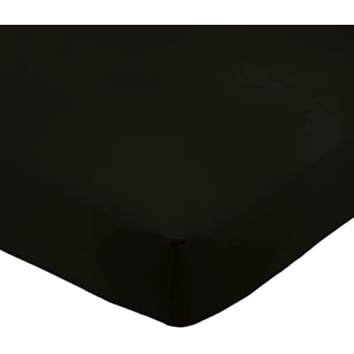 Obrázek Amazon Basics Napínací prostěradlo, mikrovlákno, černé, 180 x 200 30 cm