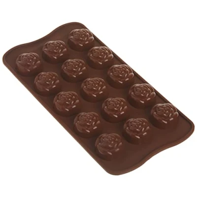 Obrázek Silikomart 195262 forma na pralinky růže, tvar 15, hnědá