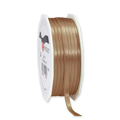 Obrázek PRÄSENT C.E. Pattberg Satin Taupe, 50 m Satinband zum Einpacken von Geschenken, 6 mm Breite, Geschenkband Dekorieren &amp; Basteln, Dekoband, Anlass