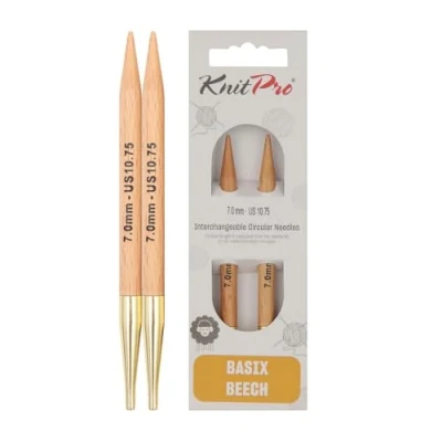 Obrázek KnitPro Basix Birch: Knitting Pins: Circular: Interchangeable: Standard: 11.6cm x 7.00mm, Birkenholz, Multi Colour, 7mm
