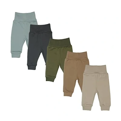 Obrázek MEA Baby Unisex Dětské kalhoty ze 100% bavlny v balení po 5 kusech / pumphose. pro chlapce dívky, na zavazování, Chlapec 3
