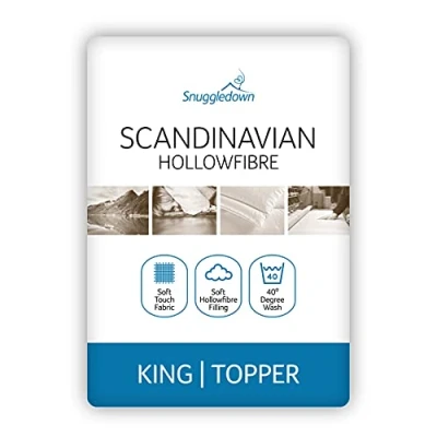Obrázek Snuggledown Skandinávský potah na matrace, mikrovlákno, bílý, King Size