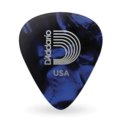 Obrázek D&#039;Addario Plektrum trsátko kytara Pearl Celluloid Guitar Picks Kytarové 1CBUP4 10 modrá, střední kusů