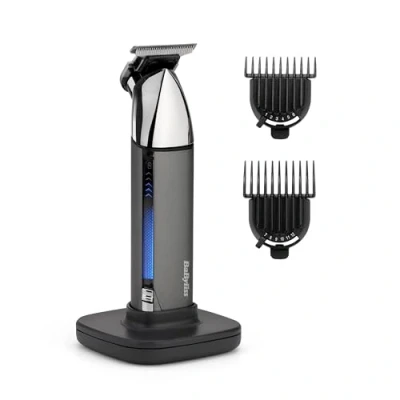 Obrázek BaByliss Super X Metal zastřihovač vousů, bateriový holicí strojek a pro krátké vousy, 2 nástavce s 13 nastaveními délky, vysoce kvalitní celokovový kryt, vodotěsný, T996E