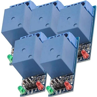 Obrázek AZDelivery 5 x 1 relé 5V KF 301 modul Low Level Trigger kompatibilní s Arduino a Raspberry Pi včetně e knihy!