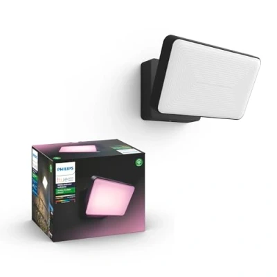 Obrázek Philips Floodlight Hue White and Color Ambiance Objevte, pro venkovní použití, stmívatelné, až 16 milionů barev, ovladatelné pomocí aplikace, kompatibilní s Amazon Alexa (Echo, Echo Dot)