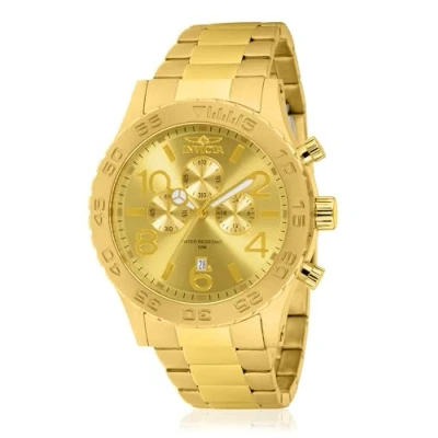 Obrázek Invicta Specialty pánské quartzové hodinky z ušlechtilé oceli, 50 mm, Zlatá, Luxusní