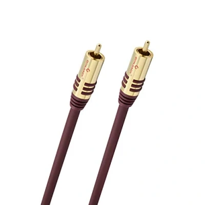 Obrázek Oehlbach NF Sub, Cinch Subwooferový kabel audio kulatý OFC 5 m Bordeaux
