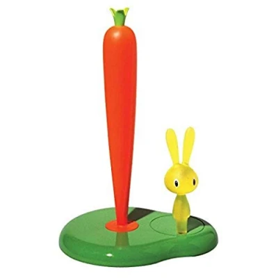 Obrázek Alessi Držák kuchyňských rolí &quot;BUNNY &amp; CARROT&quot; z termoplastické pryskyřice, zelený, 29,4 cm