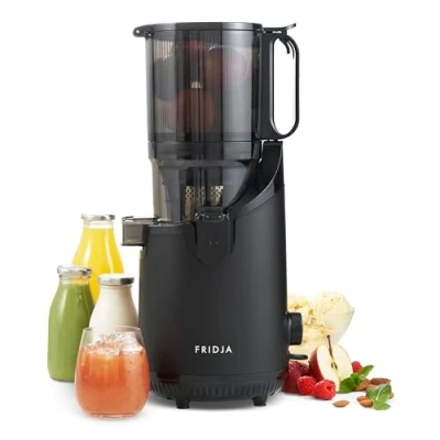 Obrázek Odšťavňovač zeleniny a ovoce lis na ovocné šťávy elektrický Slow Juicer šťávu pro celé s otvorem 135 mm funkcí zpětného žvýkání, 250 W, vhodný do myčky nádobí, bez BPA, černý