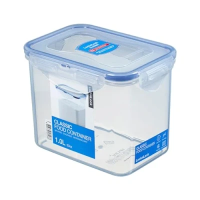 Obrázek LocknLock PP Classic Vorratsdose, 1Liter, 100 % luft und wasserdicht, Cleveres 4fach Verschluss System, Frischhaltedose für Kühlschrank Gefrierfach, Multifunktionsbox den Haushalt