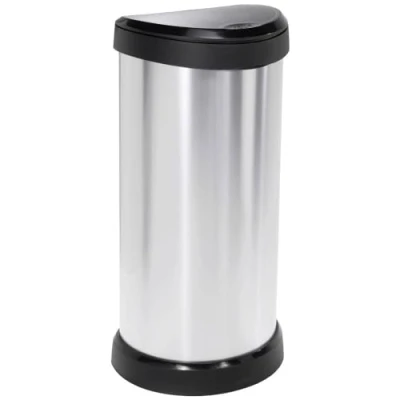 Obrázek Curver DECOBIN odpadkový koš 40 l s tlačítkem, stříbrný, metalický