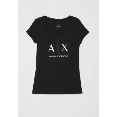 Obrázek Armani Exchange Dámské tričko s logem Ss, černá