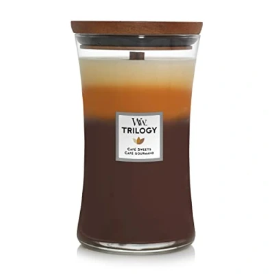 Obrázek Velká WoodWick vonná svíčka ve sklenici s přesýpacími hodinami inovací Pluswick, Café Sweets