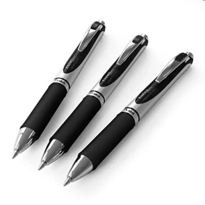 Obrázek Pentel EnerGel XM BL77 gelové pero, 0,7 mm 54 % recyklované černé balení 3 ks
