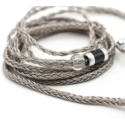 Obrázek LINSOUL Tripowin Zonie 16 Core Silver Plated Cable SPC kabel sluchátek pro BL03 TRN V90 V80 AS10 ZS10 ZS6 ES4 ZST ZSR iems (2pin 0. 78 mm, 3. 5 šedý)