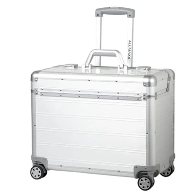 Obrázek Alumaxx Attaché Kufr na laptop Venture, stříbrná matná, piloty Pandora stříbrný matný