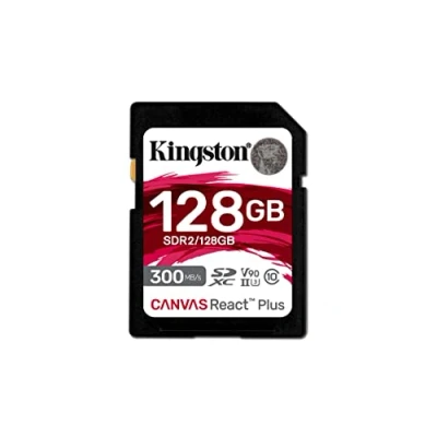 Obrázek Kingston Canvas React Plus 128GB SDXC Speicherkarte UHS II 300R/260W U3 V90 für Full HD/4K/8K SDR2/128GB