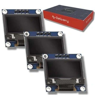 Obrázek AZDelivery 3 x 0,96 palců OLED displej I2C SSD1306 Chip 128 64 Pixel obrazovka zobrazovací modul s bílými znaky kompatibilní Arduino a Raspberry Pi včetně e knihy!