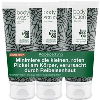 Obrázek sada pro hladkou pokožku při keratóze pilaris a suché/popraskané kůži z mytí těla, peelingu mléka měkkou zářivou exfoliační hydratační receptura