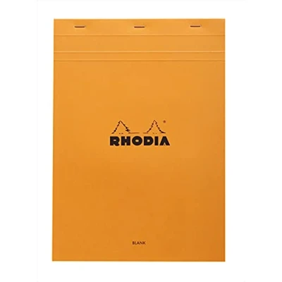 Obrázek Rhodia Poznámkový blok 18000C (sešitý, mikroperforovaný, prázdný, DIN A4, 80 g, 21 x 29,7 cm, listů) 1 kus oranžový