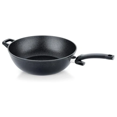 Obrázek Fissler Adamant / hliníkové wok, servírovací pánev (Ø 32 cm 6 l), nepřilnavá úprava, vysoký okraj, odolná proti poškrábání indukce, černá