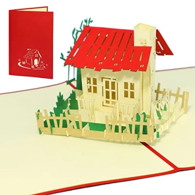 Obrázek LINPOPUP®, LIN17074, vyskakovací blahopřání, stěhování, 3D zahrada, dům, N54